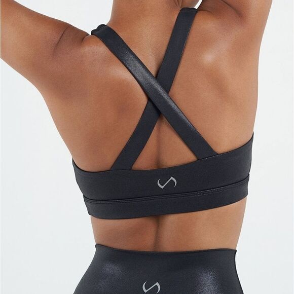 TLF Diamond Black Chrome Sports Bra and Leggings - Picture 2 of 15